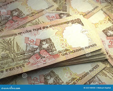 Indian Money Indian Rupee Banknotes 10 Inr Rupees Bills Stock