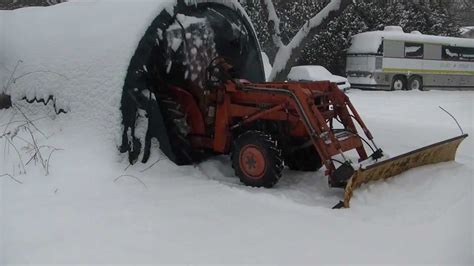 Plowing With The Homemade Tractor Snow Plow Mount Youtube