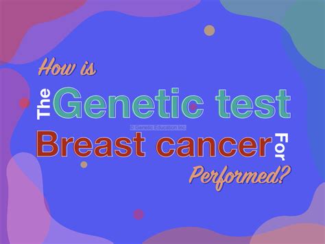 How Is The Genetic Testing For Breast Cancer Performed Genetic Education