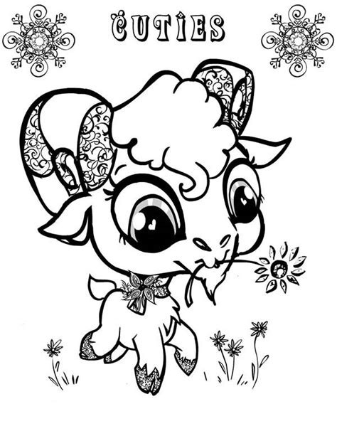 Cute Big Eyed Goat Coloring Pages Color Luna