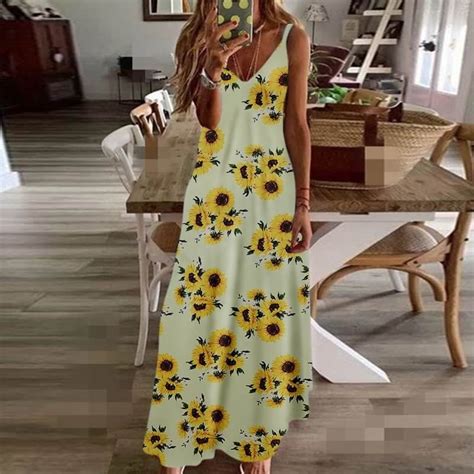 Fashione Shanone Maxi Sunflower Dress With Straps