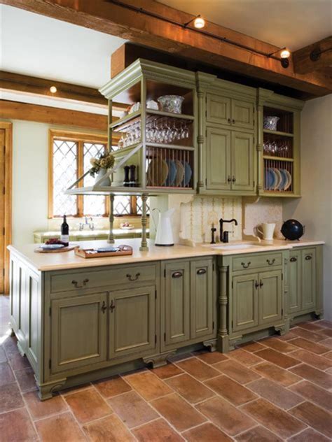 So are cabinet styles that are less fussy and more streamlined—such as the clean lines and square corners of shaker cabinetry. Green kitchen cabinets - 47 Most Popular Mediterranean ...