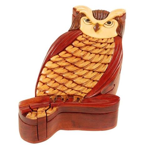 Gift cards and money a. Owl - Secret Wooden Puzzle Box