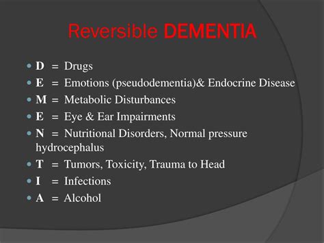 PPT - Dementia PowerPoint Presentation, free download - ID:1719455