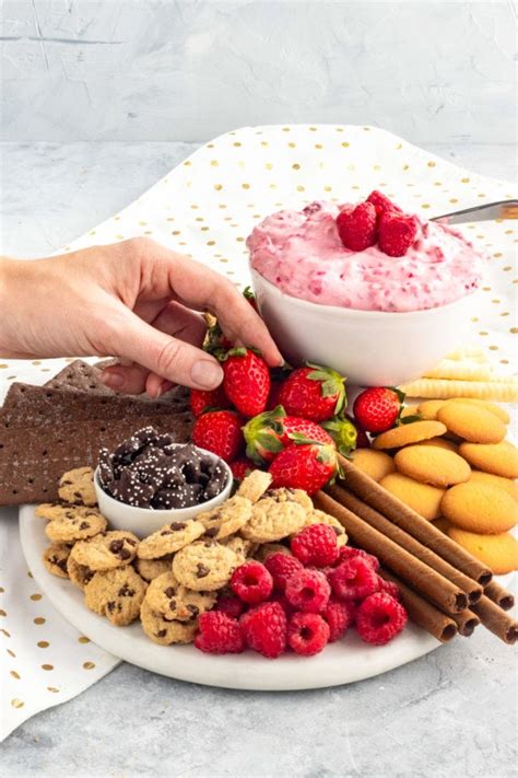 Raspberry Cream Cheese Dip Recipe And Dessert Board — Sugar And Cloth