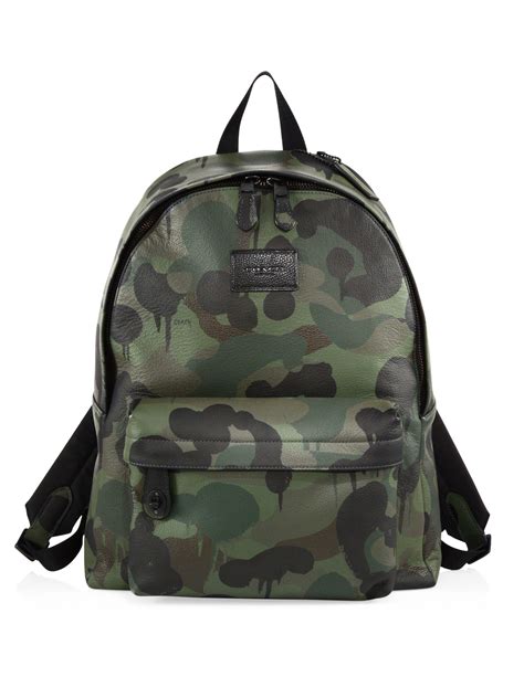 Coach Camouflage Campus Backpack In Green For Men Lyst