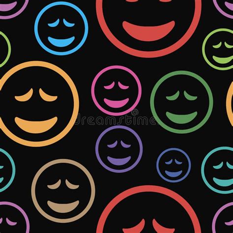 Colorful Seamless Sadness Smiles Stock Vector Illustration Of