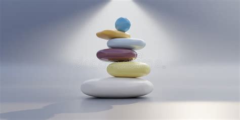 Zen Balance Stones Pebbles Stack Pastel Color Copy Space Spa Yoga