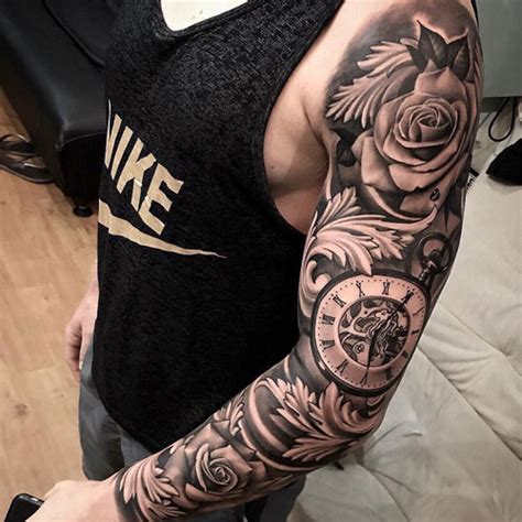 Though rose tattoos may look feminine, roses are often incorporated into many designs for guys. 125 Best Sleeve Tattoos For Men: Cool Ideas + Designs ...