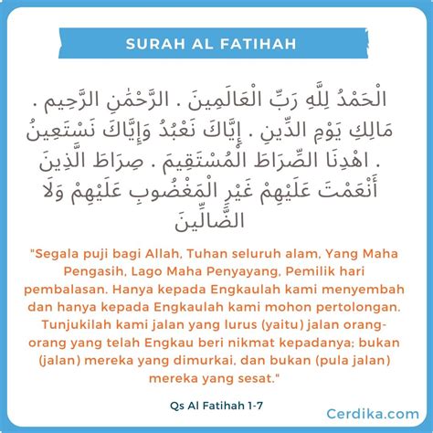 Al Quran Surah Al Fatihah Lengkap Teks Arab Bacaan Dan Terjemahan Mutualist Us