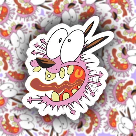 Courage The Cowardly Dog Vinyl Sticker Waterproof Sticker For Etsy