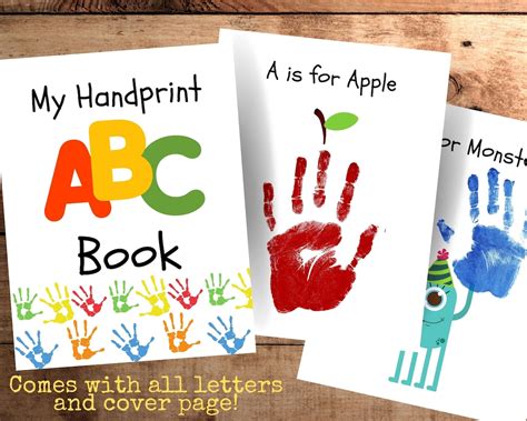 Abc Handprint Craft Handprint Printable Book Kids Craft Etsy