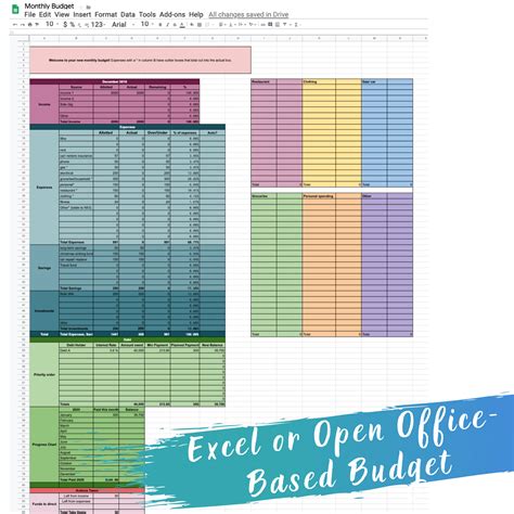 Monthly Budget Template For Excel Numbers Openoffice Business Tracker