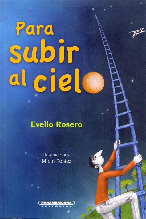 A Book Cover With An Image Of A Man Climbing Up A Ladder To The Moon