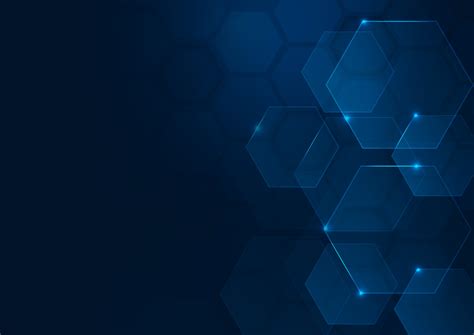Abstract Technology Futuristic Hexagon Overlapping Pattern With Blue
