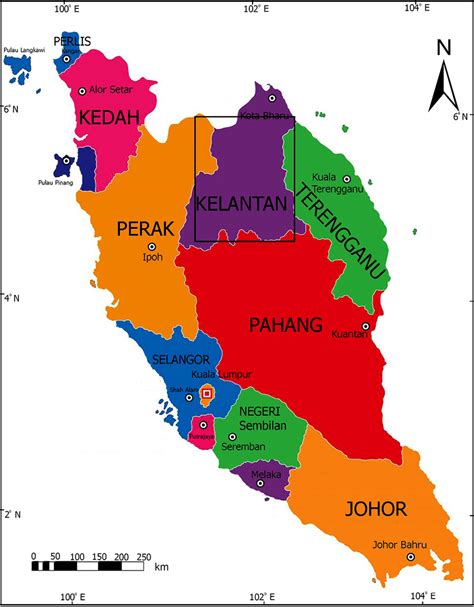 Location Of The Kelantan State In Peninsular Malaysia Download