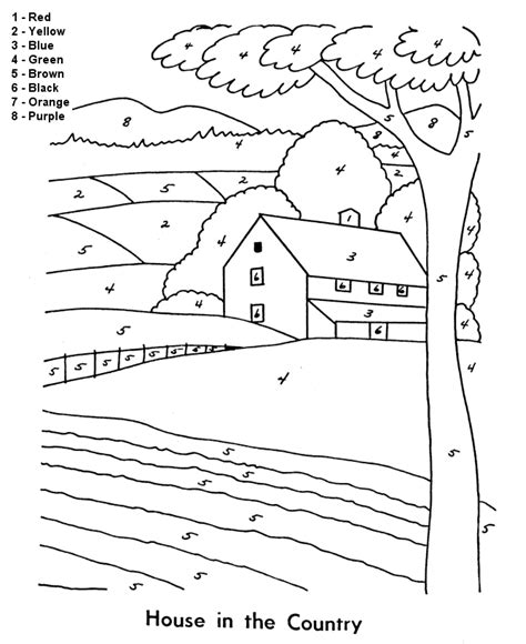 Color By Number Coloring Page Easy Beginner Follow The Color Numbers