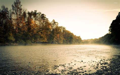 Misty River By The Autumn Forest Wallpaper Nature Wallpapers 37057