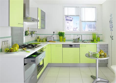 decoration cuisine vert et blanc