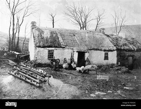 House Near Portrush Northern Ireland About 1890 Note Spinning Wheel