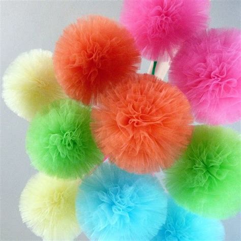 Tulle Pom Poms Ball Centerpiece 12 Inch 4 Piece Etsy Tulle Poms