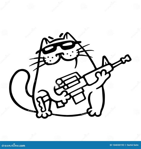 Gangster Cat Cartoon Vector 37815893