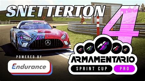 Armamentario Sprint Cup PRO GT3 SNETTERTON RD4 Endurance ESports