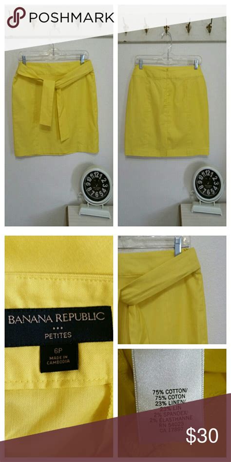 Banana Republic Petite Yellow Skirt Nwot Beautiful Fitted Skirt Wide