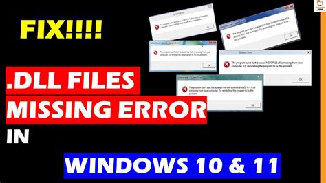 How To Fix All Dll Files Missing Error In Windows Windows Youtube