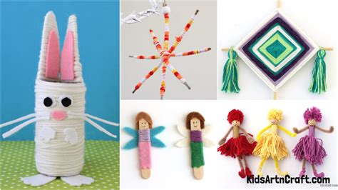 Easy Yarn Crafts Ideas For Kids Kids Art And Craft