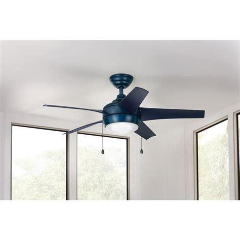 Whats people lookup in this blog: Hampton Bay Windward 44 in. Indoor Blue Ceiling Fan with ...
