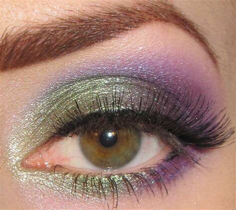 Glitter Is My Crack Green And Purple Eye Makeup Look