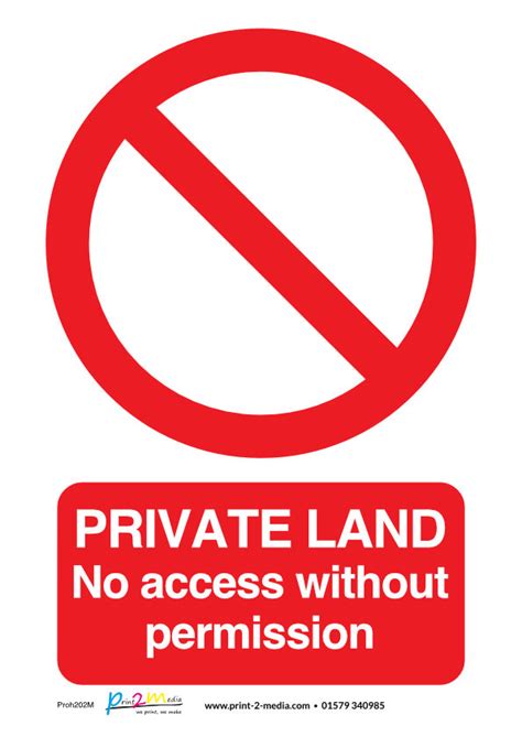Private Land Safety Sign Print 2 Media Ltd