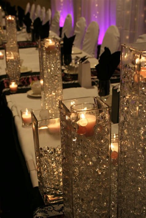 Add Your Color Tall Vases With Sparkle And A Candle In Them Cute And S