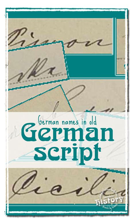German Names In Old German Script