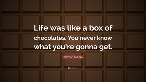 Make a list of important things to do today. Winston Groom Quote: "Life was like a box of chocolates. You never know what you're gonna get ...