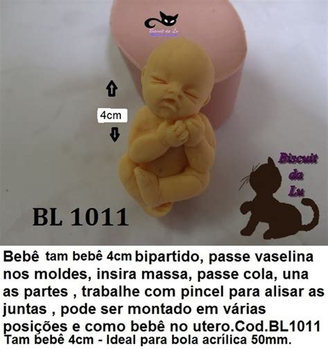molde de silicone bebê Útero 4cm cod bl1011 no elo7 biscuitdalu 519724