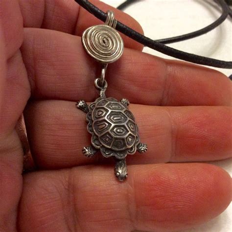 Sterling Silver Turtle Tortoise Pendant Necklace Etsy