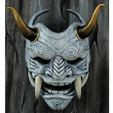 Evil Devil Demon Latex Mask Half Face Japan Hannya Cosplay Party