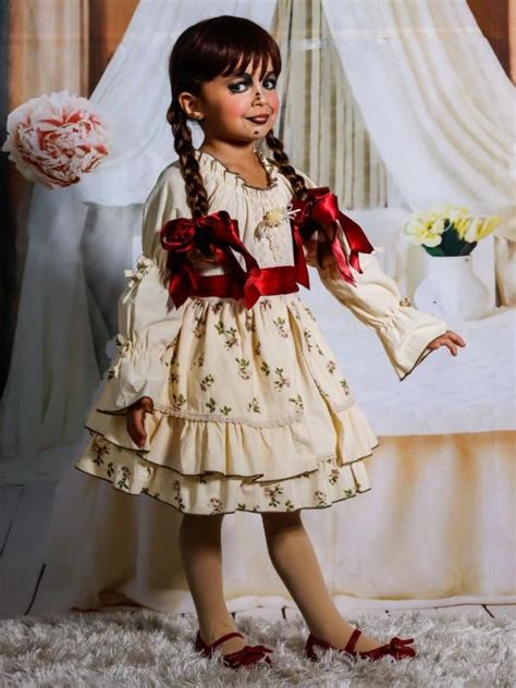 Girls Haunted Annabelle Doll Inspired Halloween Costume Dress In 2019