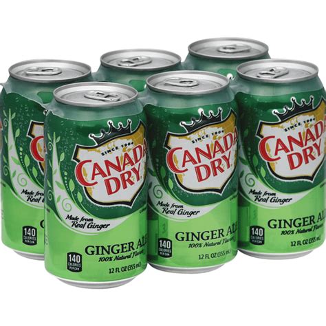 Canada Dry Ginger Ale 12 Fl Oz Cans 6 Pack Bitter Lemon Ginger Ale And Tonic Super Food Plaza