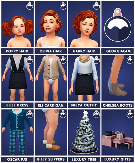 Festive Pack By Georgiaglm S4cc Ts4cc In 2020 Sims 4 Children