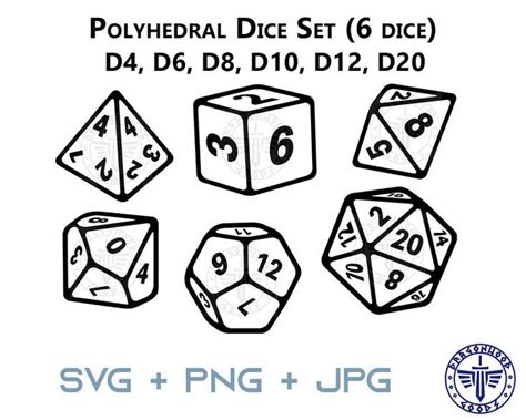 Polyhedral Dice Svg D4 D6 D8 D10 D12 D20 Dandd And Pathfinder Rpg