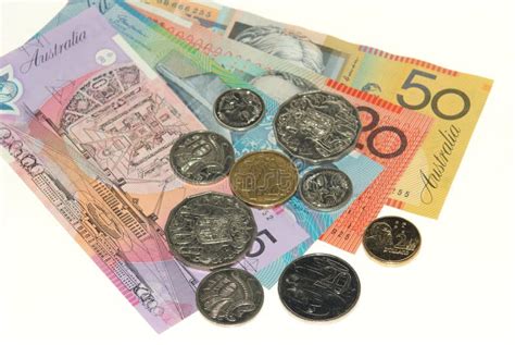 Banconote E Monete Soldi Del Dollaro Australiano Immagine Stock