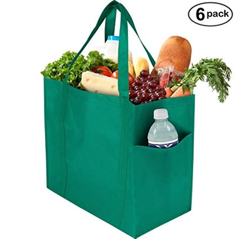 Tote Bags With Reinforced Handles And Thick Plastic Bottom For Strength