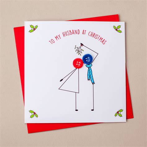 Personalised husband s first christmas card by just toppers. 'to My Husband At Christmas' Button Card By Mrs L Cards | notonthehighstreet.com