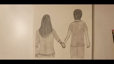 A Boy And A Girl Pencil Sketch How To Draw A Boy And A Girl Holding