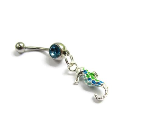 Colorful Seahorse Belly Button Ring Piercing Bits Off The Beach