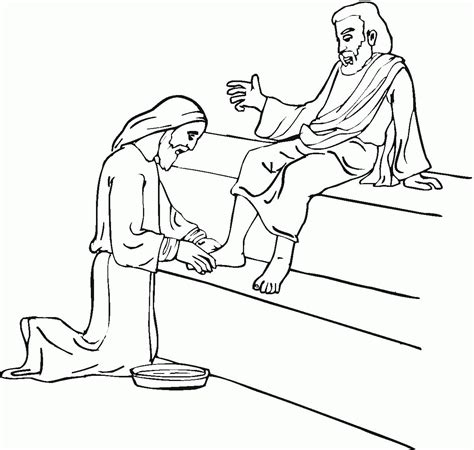 Free Jesus Washes The Disciples Feet Coloring Page Download Free Jesus