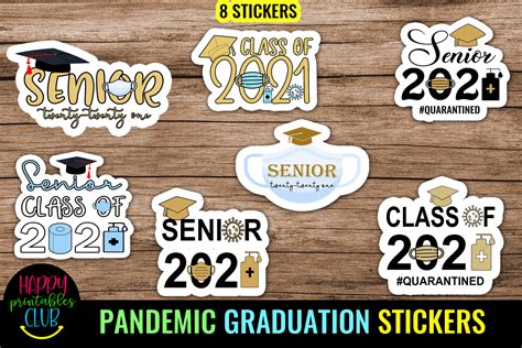 Pandemic Graduation Stickers Graduation Graphic By Happy Printables